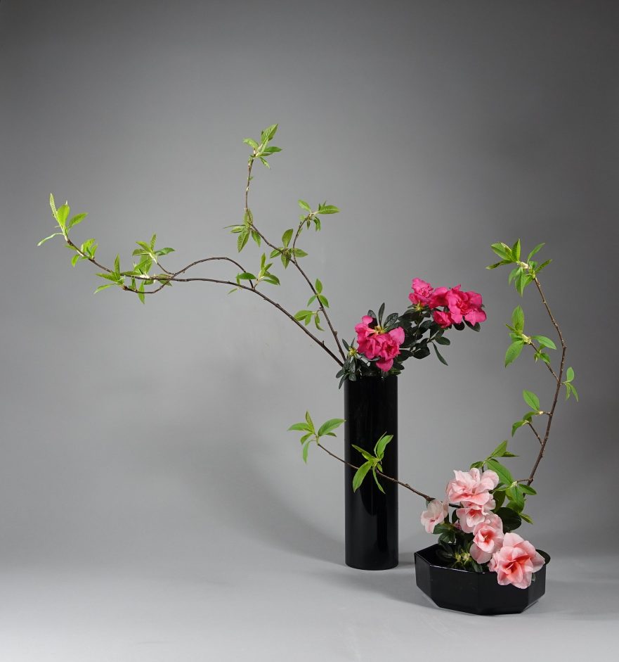 Ikebana, Sogetsu, Kombination von Moribana und Nageire