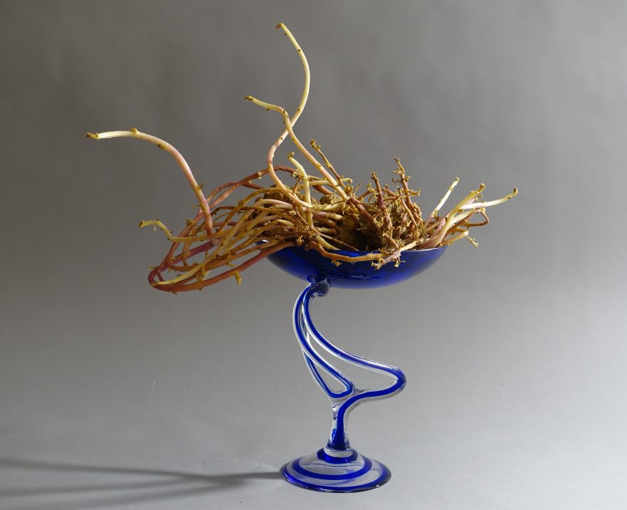 Ikebana, Sogetsu, Arrangements mit Kartoffeln, "Tanzende Kartoffeln" (von Ayako Graefe)